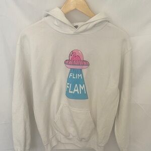 Flim Flam vintage White Hoodie flamingo